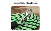 Horse Lead with Snap Hook Sturdy Construction Equestrian Training Rope Sturdy Duty Livestock Lead Long-Lasting Dual-Color Horse