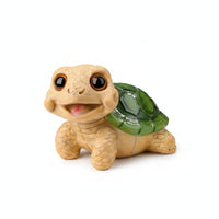 Oversized Eyes Resin Turtle Figurine Compact Cute Turtle Figurine Decorative Display Piece Miniature for Garden