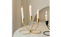 Three-Arm Candlestick Holder Versatile 3-Arm Candelabra Candlestick Holder with Three Cups Modern Metal Candelabra Minimalist