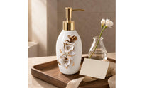 Ceramic Soap Dispenser Floral Liquid Soap Dispenser Pump Head Washroom Accessory