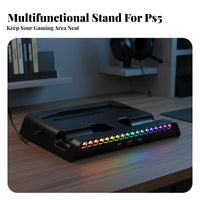 All-in-Single Design PS5 Slim Cooling Stand 3-Speed Fan PS5 Cooling Stand Multifunctional Console Dock for Gaming Console Players, Gamers, Game Room, Entertainment Center, Bedroom