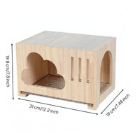 Ventilated Design Parrot Breeding Box Pull-out Tray Wooden Bird Nest Box Easy to Clean Wood Bird Shelter for Parrots, Small Birds