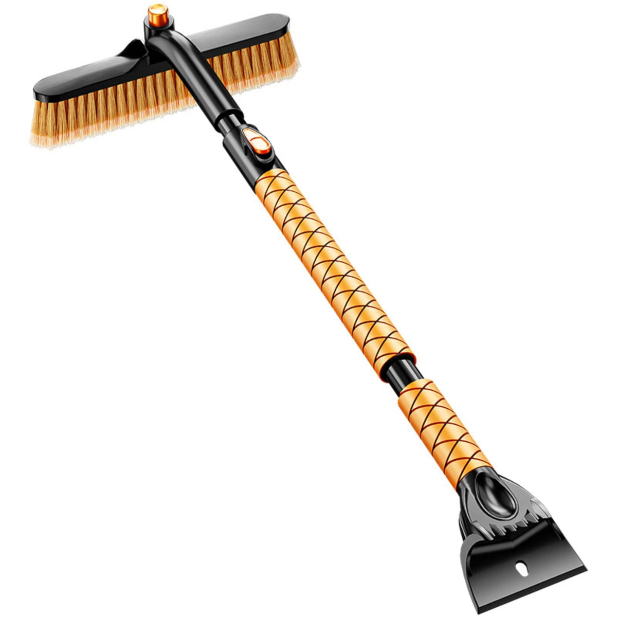 Foam Grip Car Windshield Winter Brush Black and Orange Telescopic Winter Shovel