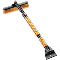 Foam Grip Car Windshield Winter Brush Black and Orange Telescopic Winter Shovel