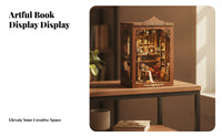 Easy Assembly Miniature Library Shelf Display Insert Bookshelf Insert Wood Grain