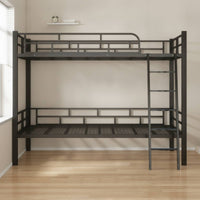 Bunk Bed Frame Space-Saving Metal Bunk Bed Compact Furniture for Students, Teens, Dormitory, Small Apartments, Shared Rooms