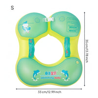 Secure Buckle Underarm Support Buoy Dolphin Print Inflatable Swim Buoy Float Cushioned Inflatable Baby Swim Float PVC-Like for Infants, Toddlers