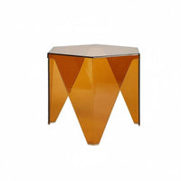 Space-Saving Sofa Side Table Transparent Look Waterfall Side Table Multi-Functional Nightstand Modern Design for Apartment Dwellers, Homeowners, Interior Decorators, Bedroom, Home Office