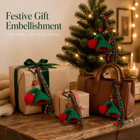 Christmas Knitted Mini Hat Heart Tree Bag Charm Keychain