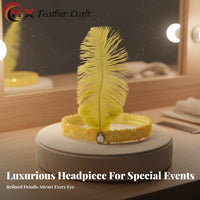 Dramatic Plumage Feather Hairband Rhinestone Accent Feather Headband Hair Accessory for Adults, Women, Dance Performance, Parties, Festivals