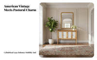 Vintage Design Carved Entryway Cabinet Versatile 4 Door Sideboard Sturdy Construction Carved Door Storage Cabinet for Guesthouse Owners, Interior Designers, Homeowners, Hallway, Dining Room, Kitchen, Bedroom