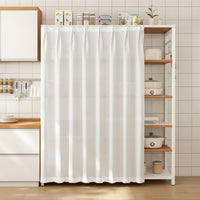 particle barrierproof track system particle barrier Screen Clutter Hiding Cabinet Curtain effortless Gliding Shelf screenDrill Installation for Renters, property owners, Students, Kitchen, Bedroom, Living Room, Bathroom