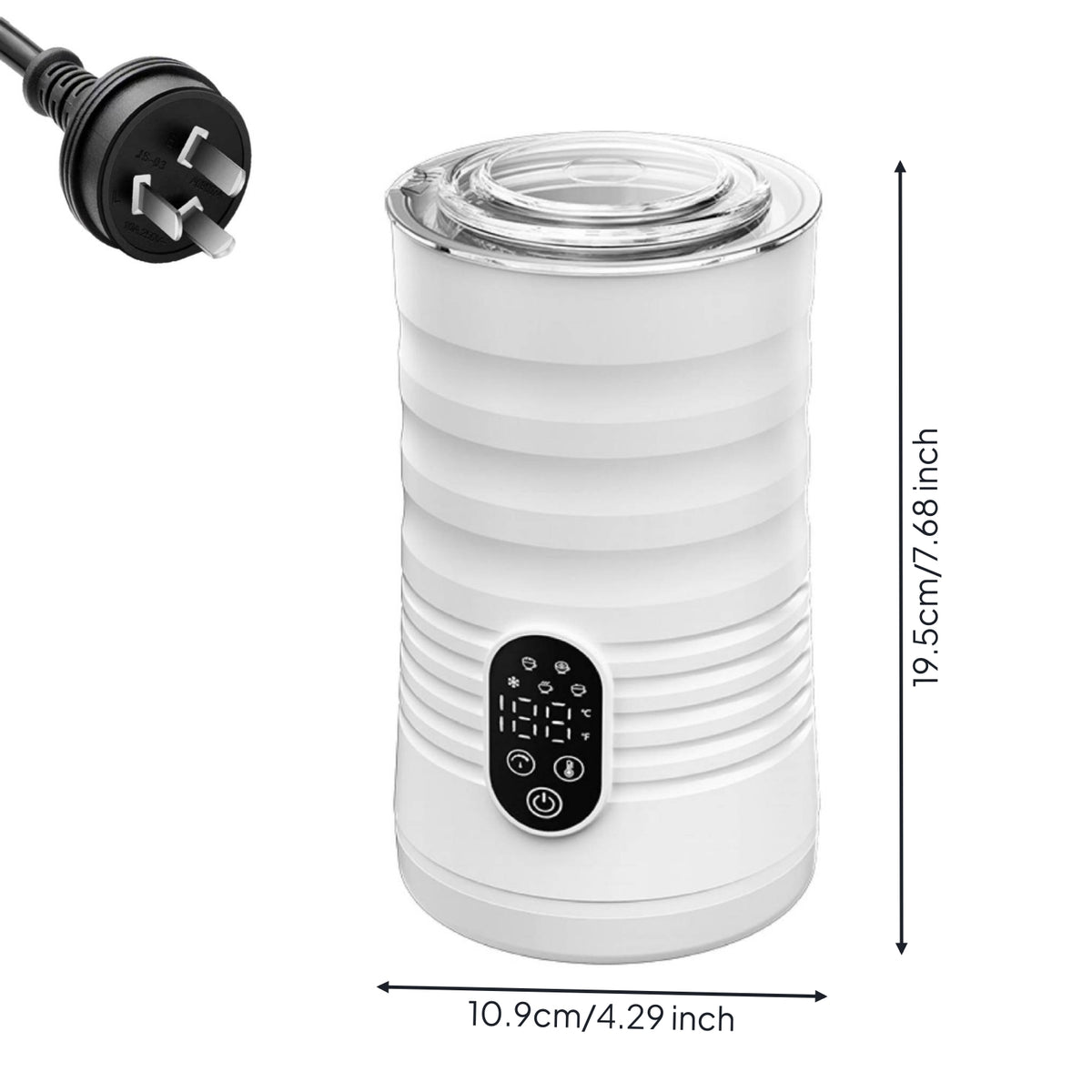 Electric Milk Frother Adjustable Temperature Milk Frother with Digital Display Foam Maker with Warmer Multi-Functional