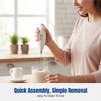 Portable Milk Frother, Handheld Whisk Beater, Battery Operated, Multi-Functional for Kitchen & Office