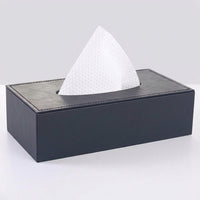 Tissue Paper Box Cover PU Leather for Bathroom Decor, Rectangle Facial Tissue Holder for Home Office, Car Tissue Box with Matching Stitching