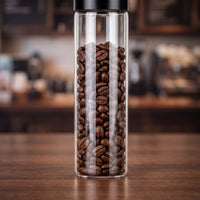 Countertop Coffee Bean Display Rack Metal Coffee Bean Rack with Glass Jars Sealed Stand Space-Saving for Kitchen