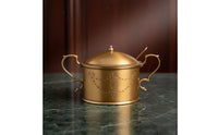 Sugar Bowl with Lid and Spoon Brass Sugar Bowl with Lid Gold-Toned Tableware for Hosts