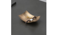 Aluminum Tray Decorative Irregular Metal Bowl Shallow Brushed Metal Tray for Tabletop, Coffee Table, Dining Room