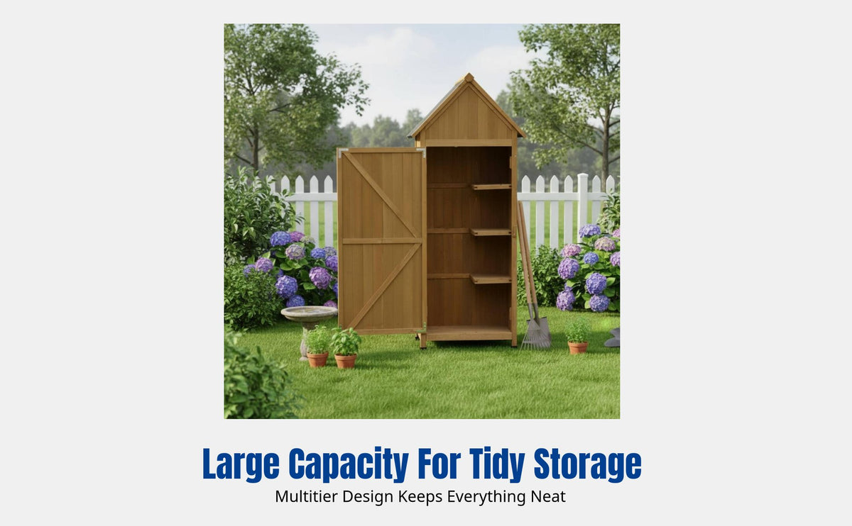 Outdoor Storage Cabinet, Garden Multi-Functional Patio Organizer for Yard, Balcony
