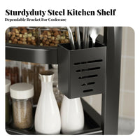 Drillwithout Drilling Installation Multi-Tier Corner Shelf Space-Saving Kitchen Organizer Multifunctional Countertop Rack Easy to Assemble for People with Small Kitchens, Home Cooks, Homemakers, Pantry
