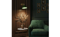 Brass Wall Lamp Foldable White Glass Shade Sconce for Study