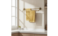 Double Towel Bar Antique Bronze Towel Rack with Decorative Base Strong for Washroom