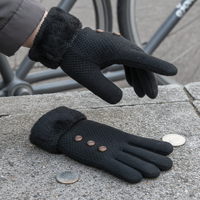 Winter Warm Double-Layer Cashmere Knit Gloves with Touchscreen Function