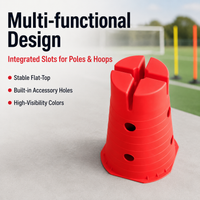 8 Pack Steppable Cones, Football Cones for Agility Training, Mini Flat Top PE Sports Cones, High Visibility Cones for Garden Agility Courses