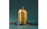 Brass Tea Canister Handmade Metal Storage Jar Lettered Apothecary Storage Jar for Kitchen Counter