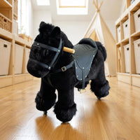 Riding on Horse Caster Wheels Horse-Shaped Rideable Stool Indoor Play Furniture for Kids
