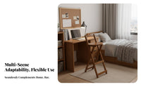 Foldable Design Folding Barstool with Backrest Space-Saving Collapsible Wooden Bar Chair Portable High Stool Lightweight for Art Students, Apartment Dwellers, Dorm Room, Dining Area, Kitchen, Balcony