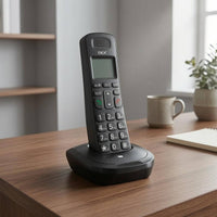 Dect Phone Set Slim Design Black Cordless Telephone Cordless Handset Speaker Grille Charging Base Small Display