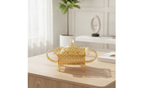 Fruit Bowl with Lid Openwork Hollow Carved Basket Multi-Use for Weddings