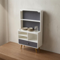 Dollhouse Side Cabinet Ribbed Front Mini Display Shelf Cabinet Display Shelf Model Compact Miniature Furniture Fine Workmanship