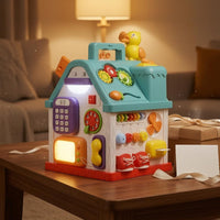 Multifunctional Busy House Toy Carry Handle Birdhouse Activity Toy Activity Toy ABS Plastic Sensory Activity House Fine Motor for Babies, Toddlers, Home Play