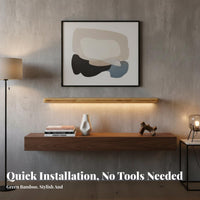 Drillno-Drill Single Floating Board Easy Installation Storage Shelf Space-Saving Display Rack Versatile Design for Homeowners, DIY Enthusiasts, Kitchen, Living Room, Bedroom, Bathroom