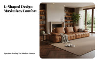 angled configurationd Sofa real leather Living Room Furniture Italian design & appearance Sectional Couch for Interior Designers, Homeowners, Villa, Lounge Area, Small areas