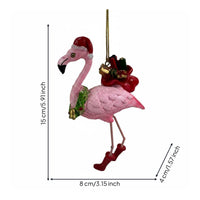 Christmas Flamingos Hanging Ornament Flamingos Christmas Ornament Weather Resistant