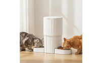 Automatic Feeder with Two Bowls Anti-Jam Automatic Pet Feeder Easy to Clean Stable for Cats, Daily Feeding, Vacation