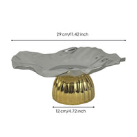 Tray with Pedestal Base Elegant Decorative Bowl with Pedestal Reflective Stand Vanity