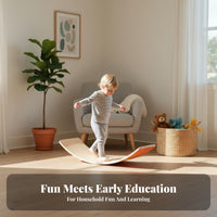 Sturdy Wood Construction Wooden Balance Board Child-Safe Design Childrens Wooden Wobble Board Versatile-Ended Play Educational Rocker Toy Easy Assembly for Toddlers, Kindergarten, Indoor, Playroom
