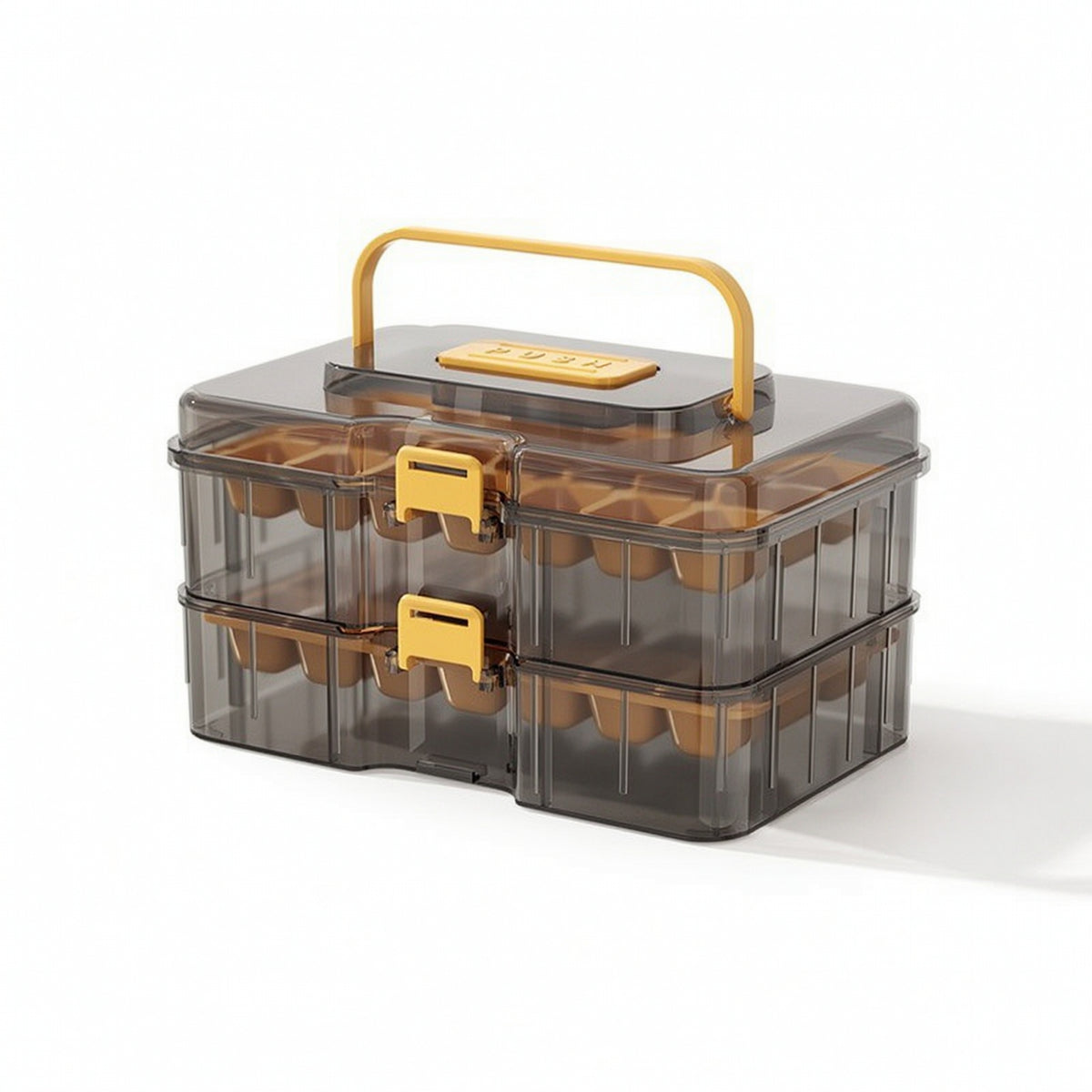 Compact Ice Cube Tray with Lid and Bin Translucent Ice Cube Tray with Bin Stackable Container Reusable for Countertop