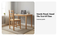 Ladder Rear Chair Mortise and Tenon Joinery Wooden Seat Sturdy Construction Safeguarding Floor Glides for Students, Bedroom