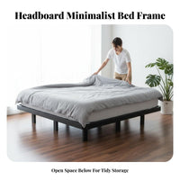 Floating frame Bed Headboardless Bedroom Furniture Minimalist Aesthetic for partners, Homeowners, Apartment, Guest Room