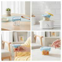 Baby Food Storage Container, 240ml High Borosilicate Glass Bowl, Freezer Safe, Microwaveable, Food Grade