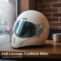 Full Face Fiberglass Shell Full Coverage Lightweight Design for Daily Commuting