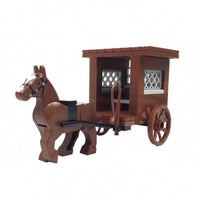 Horse-Drawn Carriage Model Spoked Wheels Building Blocks Toy