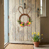 Easter Egg Garland, Easter Bunny Wreath Ready to Hang Spring Door Wreath Adorable Design Flower Door Hanger for Homeowners, Entryway, Inside Your Home