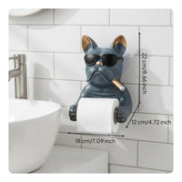 Wall-Mounted Canine Tissue Rack Decorative Funny Canine Washroom Decor Realistic Details Resin Dog Sculpture for Restroom