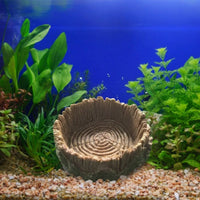 Snake Accessories for Vivarium Resin Tree Stump, Tip Resistant Stump Food Bowl, Aquarium Caves and Hides for Fish, Shrimp and Small Reptiles